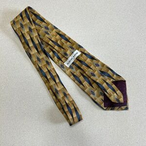 Albert Nipon Vintage Tie Cravat Black Gold Paisley Silk Necktie 90 1995 58x4 USA